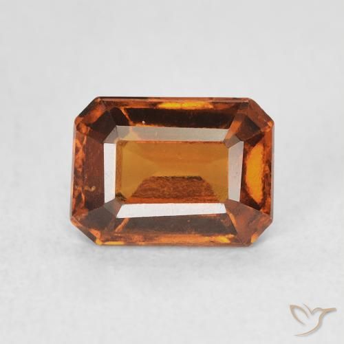 1.27ct Natural laranja avermelhado granada hessonita, Corte Esmeralda, VVS