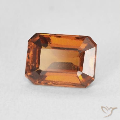 granada hessonita laranja avermelhado Natural 1.27ct, Corte Octógono / Esmeralda, VVS