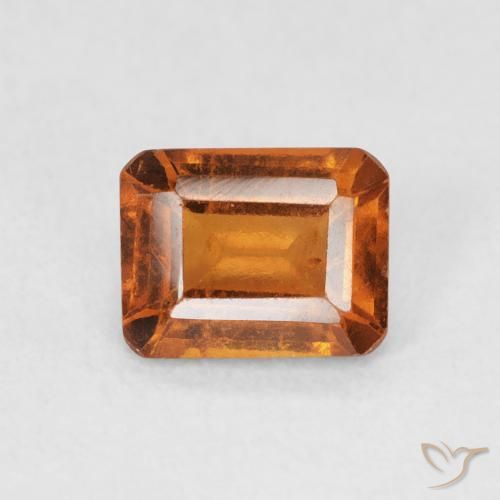 1.07ct Natural Laranja Profundo granada hessonita, Corte Esmeralda, VS-SI