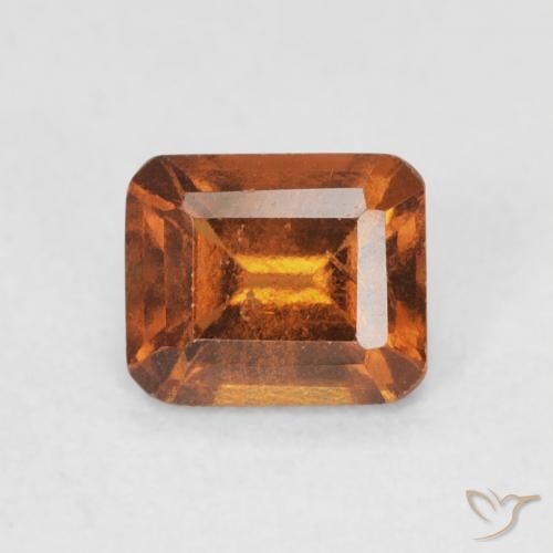 0.86ct Natural Laranja Médio granada hessonita, Corte Esmeralda, VS-SI