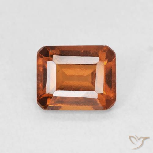 0.77ct Natural Laranja Profundo granada hessonita, Corte Esmeralda, VS-SI