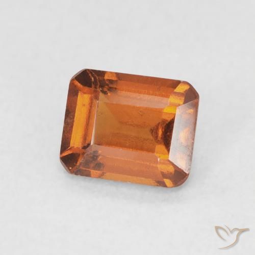 granada hessonita Laranja Profundo Natural 0.77ct, Corte Octógono / Esmeralda, VS-SI