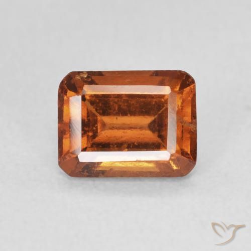 1.61ct Natural Laranja Profundo granada hessonita, Corte Esmeralda, VS-SI