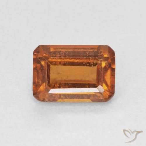 1.36ct Natural Laranja Médio granada hessonita, Corte Esmeralda, VS-SI