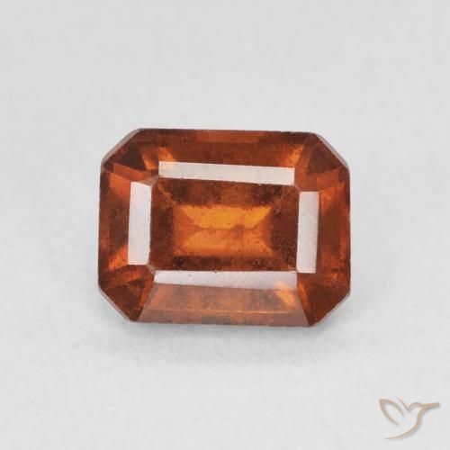 1.64ct Natural laranja avermelhado granada hessonita, Corte Esmeralda, VS-SI