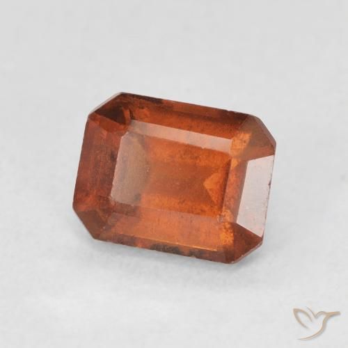 granada hessonita laranja avermelhado Natural 1.64ct, Corte Octógono / Esmeralda, VS-SI