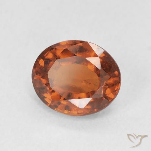granada hessonita laranja avermelhado Natural 2.04ct, oval, VS
