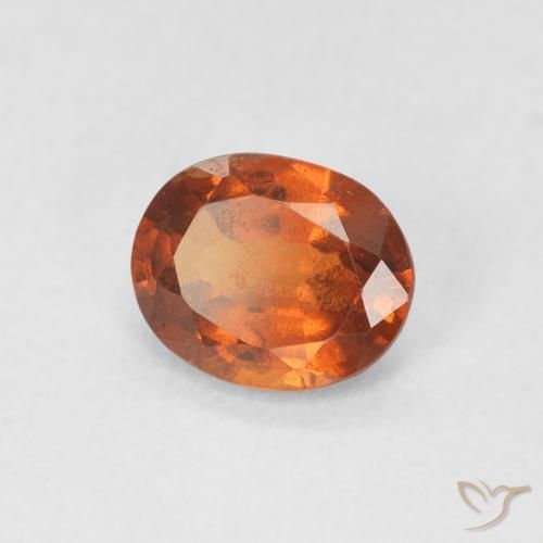 granada hessonita laranja avermelhado Natural 1.27ct, oval, VS