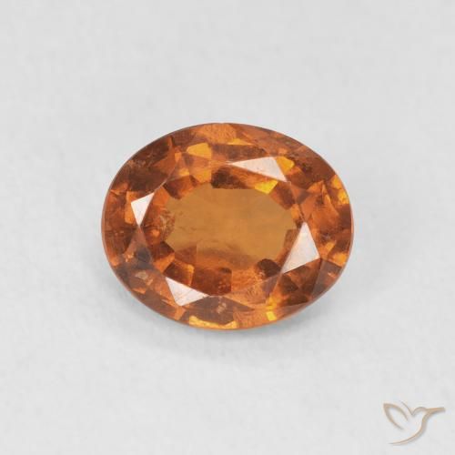 1.36ct Natural Medium Dark-Orange granada hessonita, oval, VS