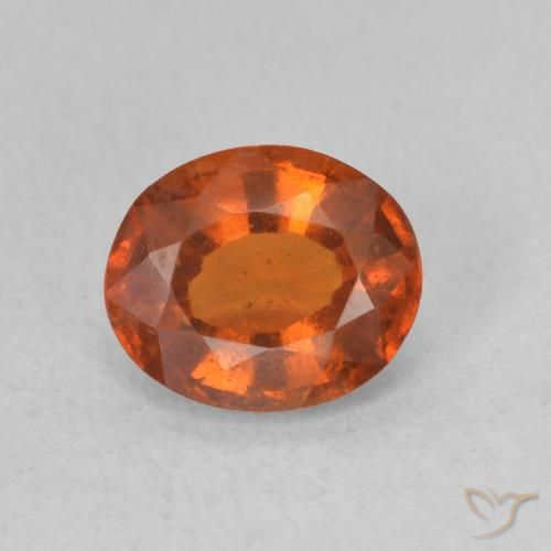 1.52ct Natural laranja avermelhado granada hessonita, oval, VS-SI