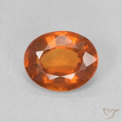 1.15ct Natural Medium Dark-Orange granada hessonita, oval, VS-SI