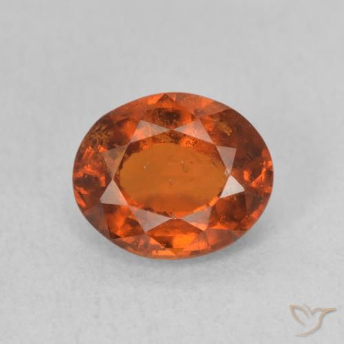 1.65ct Natural laranja avermelhado granada hessonita, oval, VS-SI