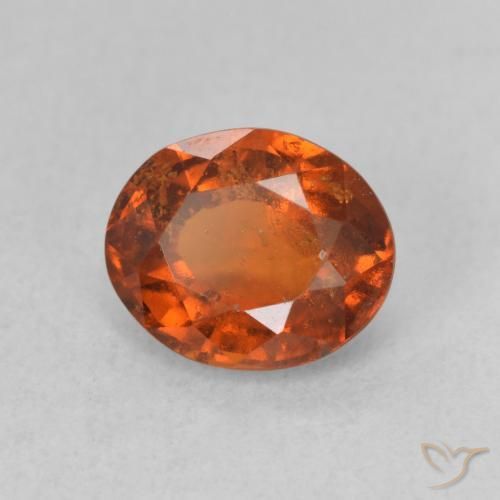 granada hessonita laranja avermelhado Natural 1.65ct, oval, VS-SI