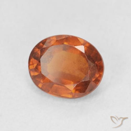 granada hessonita laranja avermelhado Natural 1.94ct, oval, VS