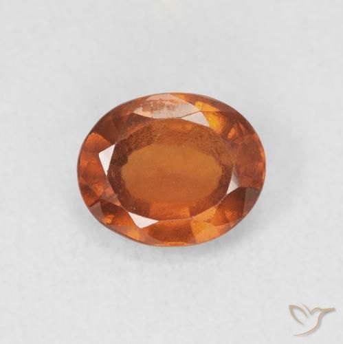 1.48ct Natural laranja avermelhado granada hessonita, oval, VS