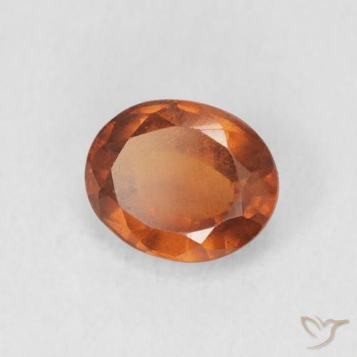 granada hessonita laranja avermelhado Natural 1.48ct, oval, VS