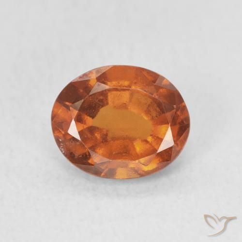 1.33ct Natural Medium Dark-Orange granada hessonita, oval, VS