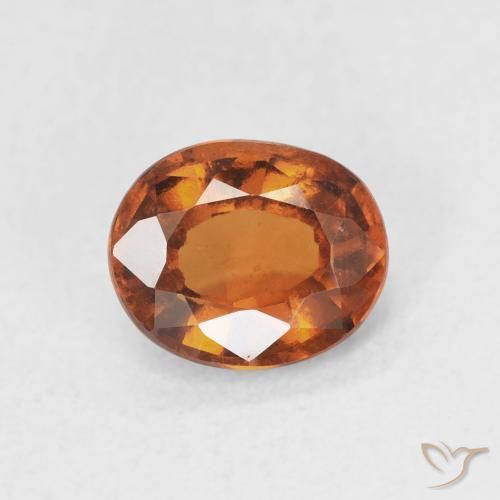 1.48ct Natural Medium Dark-Orange granada hessonita, oval, VS