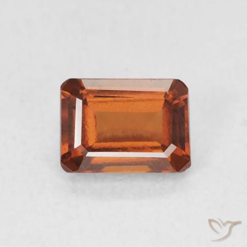1.28ct Natural Laranja Médio granada hessonita, Corte Esmeralda, VVS-VS