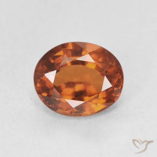 1.74ct Natural laranja avermelhado granada hessonita, oval, VVS-VS