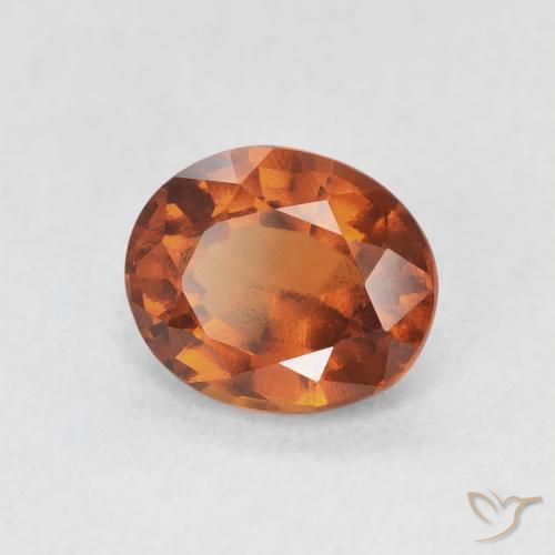 granada hessonita laranja avermelhado Natural 1.74ct, oval, VVS-VS