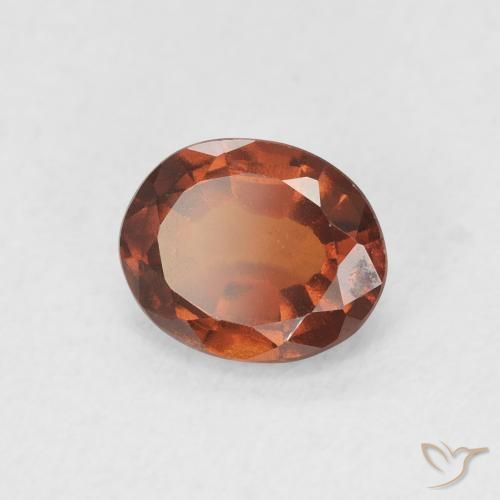granada hessonita laranja avermelhado Natural 1.40ct, oval, VVS-VS