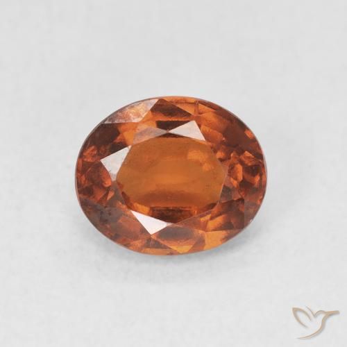 1.65ct Natural laranja avermelhado granada hessonita, oval, VVS-VS