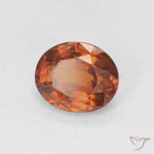 granada hessonita laranja avermelhado Natural 1.65ct, oval, VVS-VS