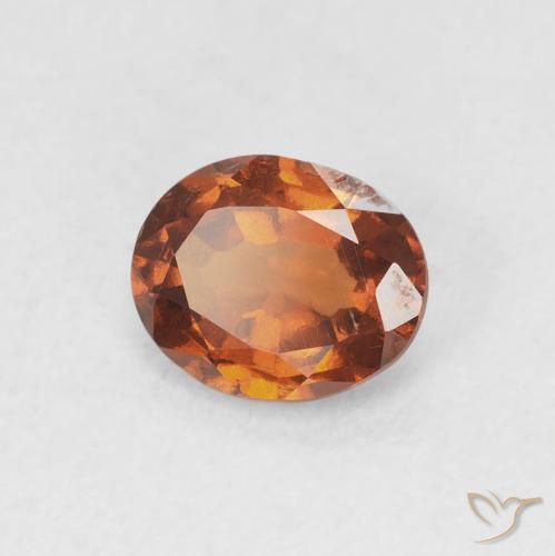 granada hessonita laranja avermelhado Natural 1.17ct, oval, VVS-VS