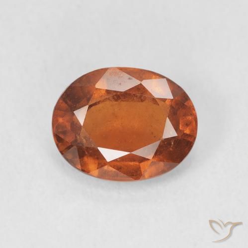 2.04ct Natural Medium Dark-Orange granada hessonita, oval, VS-SI