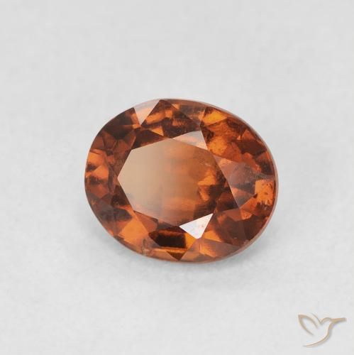 granada hessonita laranja avermelhado Natural 1.38ct, oval, VS-SI