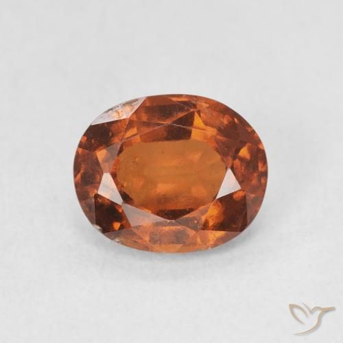 1.69ct Natural Medium Dark-Orange granada hessonita, oval, VS-SI