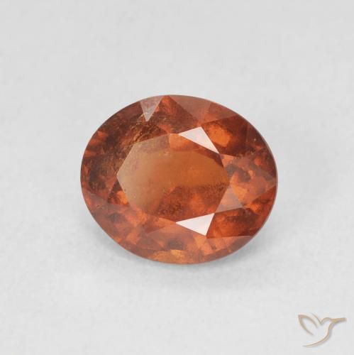 granada hessonita laranja avermelhado Natural 1.99ct, oval, VS-SI