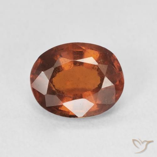 1.32ct Natural Medium Dark-Orange granada hessonita, oval, VS-SI