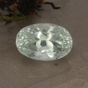 Hiddenita branco esverdeado natural 4,34ct, corte oval, VVS-VS