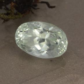 Hiddenita branco esverdeado natural 4,34ct, corte oval, VVS-VS