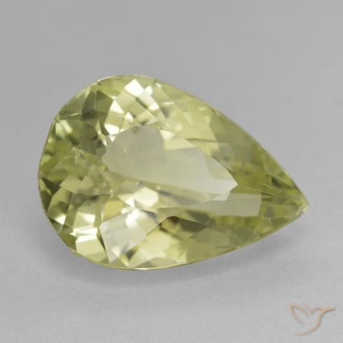 Hidenita Medium Light-Yellow Natural 11.36ct, Formato de pêra, VS