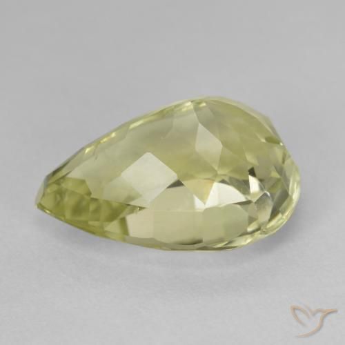 Hidenita Medium Light-Yellow Natural 11.36ct, Formato de pêra, VS
