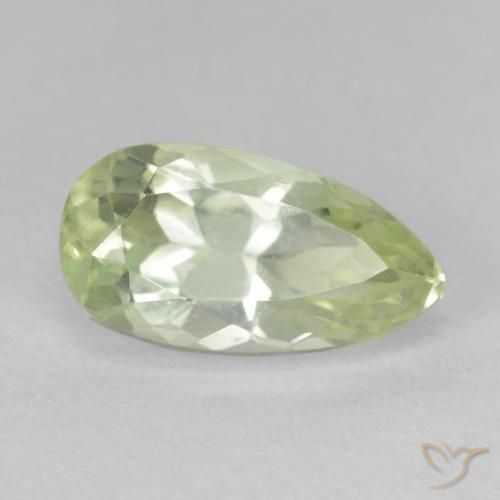 Hidenita Amarelo Esverdeado Claro Natural 5.15ct, Formato de pêra, VS-SI