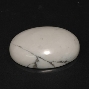 Howlita branco natural 8,82ct, corte oval, opaco