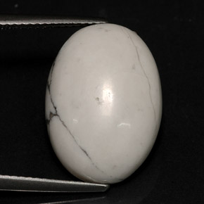 Howlita branco natural 8,82ct, corte oval, opaco