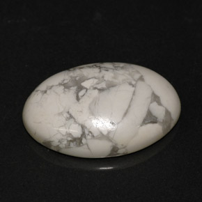 Howlita branco natural 9,53ct, corte oval, opaco
