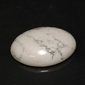 Howlita Branco acinzentado Natural 9.54ct, Corte Oval, Opaco