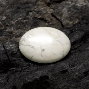 Howlita branco natural 9,74ct, corte oval, opaco