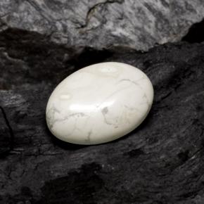 Howlita branco natural 9,74ct, corte oval, opaco