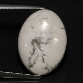 Howlita branco natural 8,21ct, corte oval, opaco