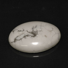 Howlita branco natural 8,21ct, corte oval, opaco