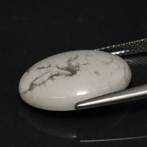 Howlita branco natural 8,21ct, corte oval, opaco