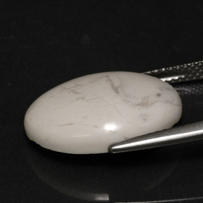 Howlita Branco acinzentado Natural 9.26ct, Corte Oval, Opaco