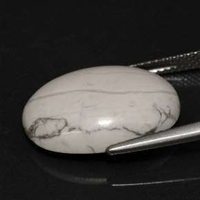 Howlita Branco acinzentado Natural 9.46ct, Corte Oval, Opaco